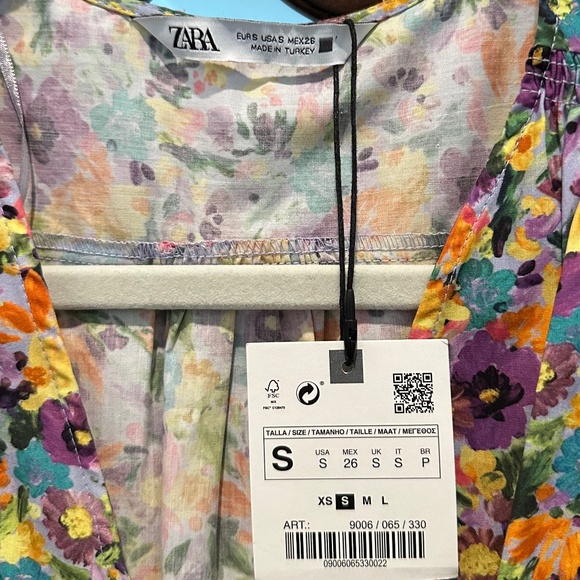 Zara Floral Smocked Tiered Dress - Picture 6 of 6